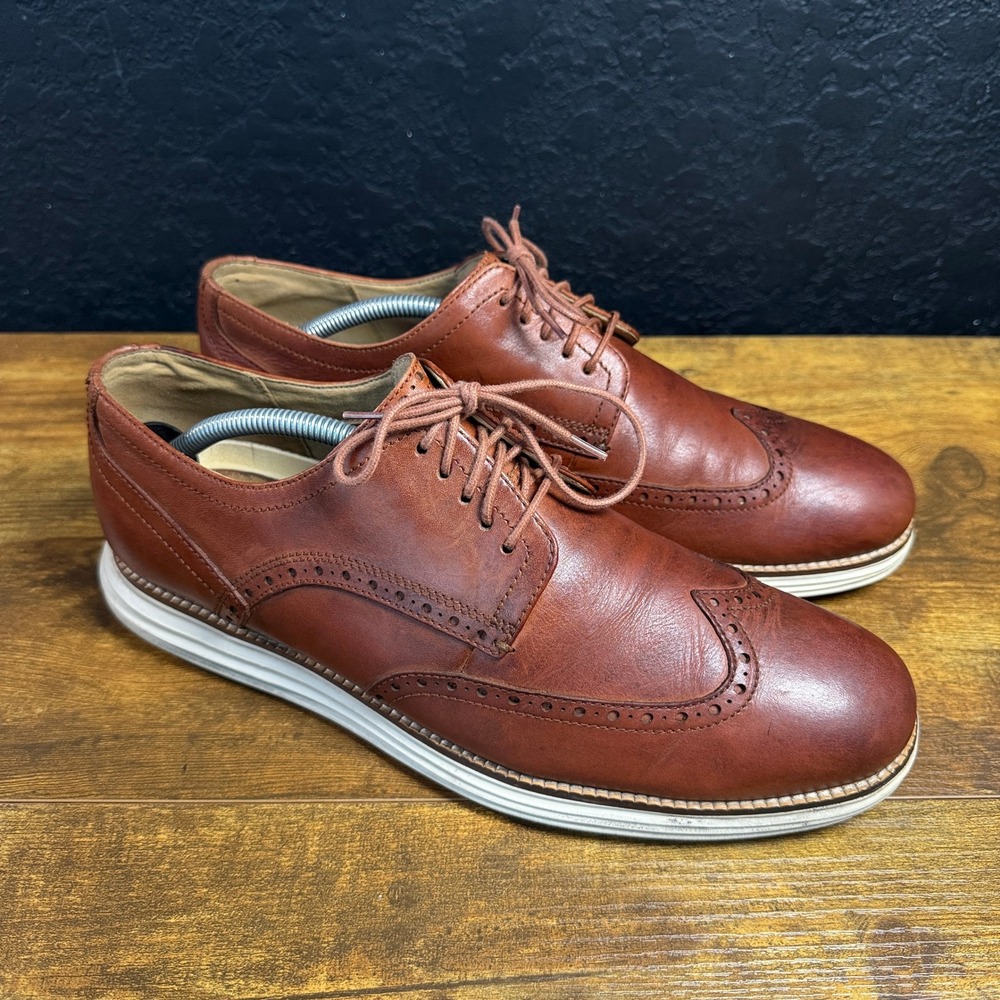 Cole Haan Grand OS C26471 British Tan Leather Wingtip Oxford Mens Size 11M